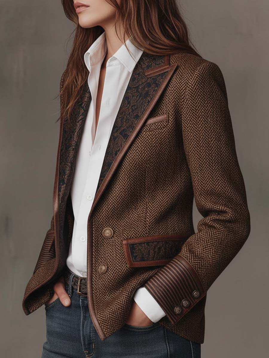 Gisela | Blazer con Pannelli a Spigato