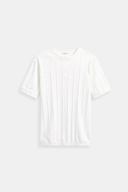 T-shirt a righe girocollo stile Old Money Heavy
