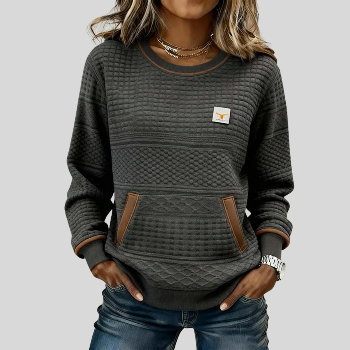 Noelle™ | Felpa girocollo color block
