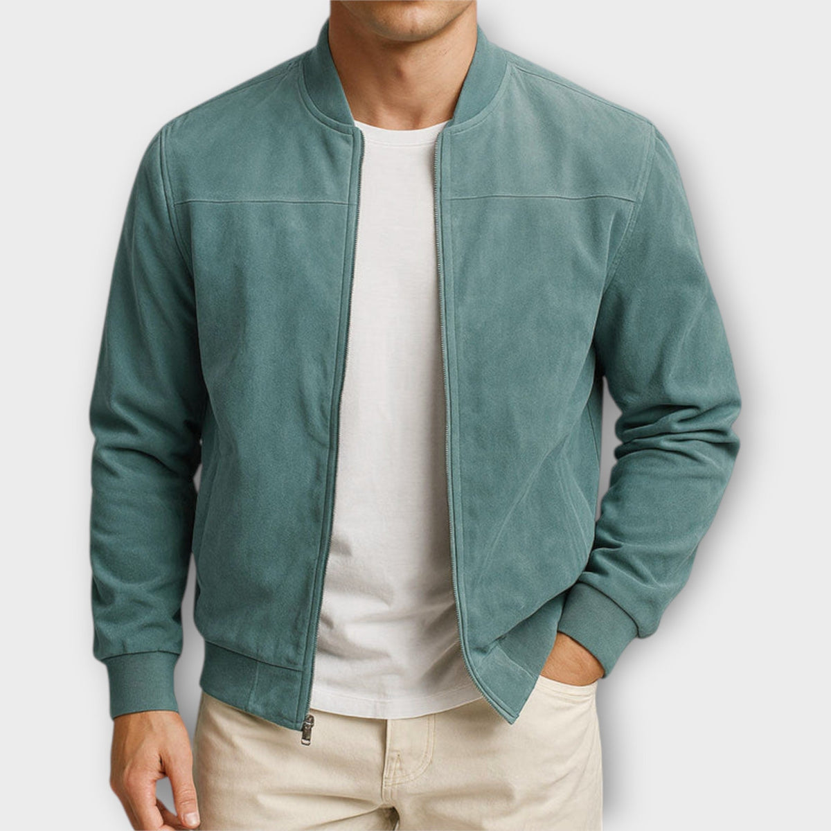GIUBBOTTO BOMBER IN PELLE SCAMOSCIATA UOMO