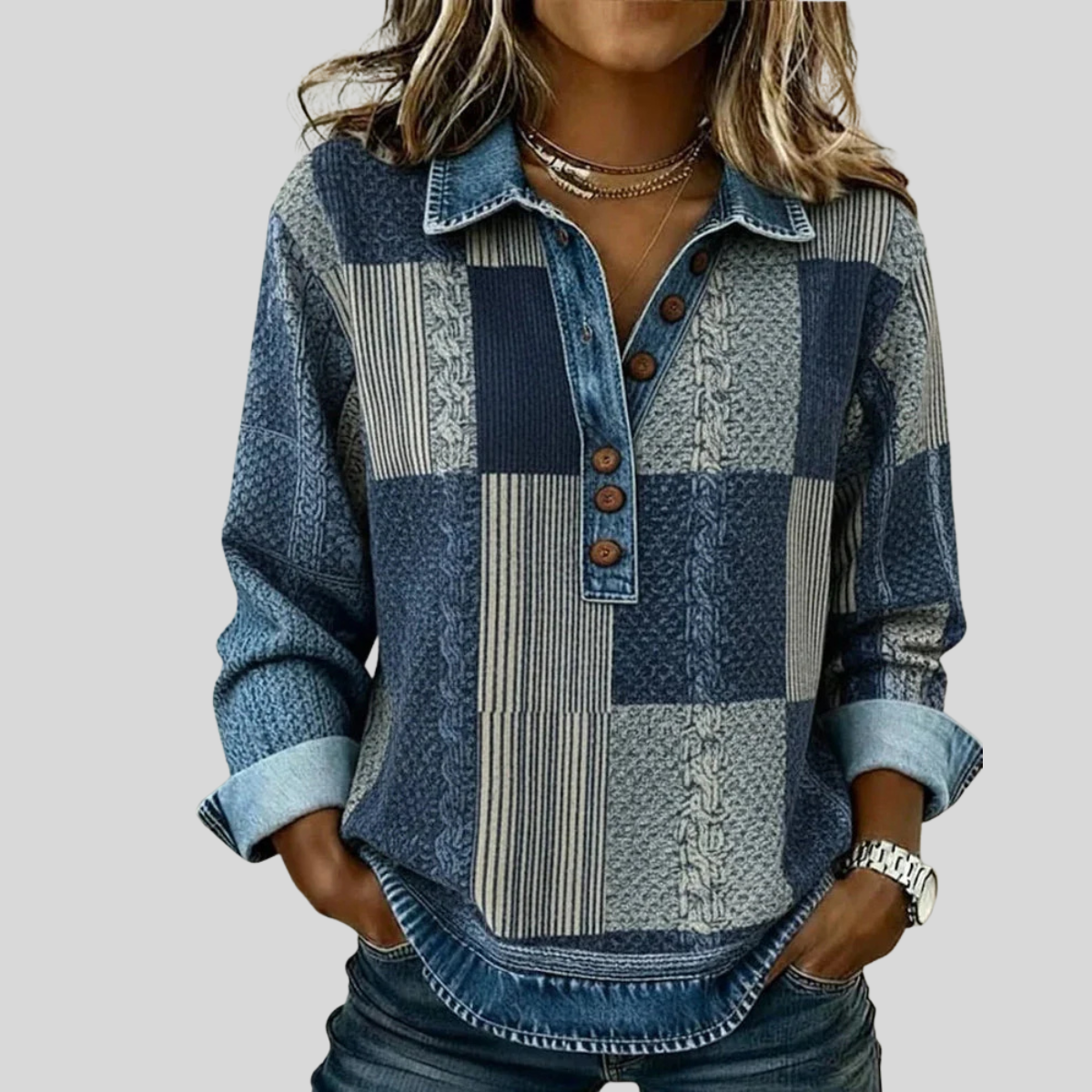 Meridell™ | Maglione con stampa color block