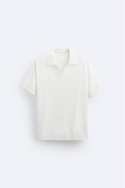 Polo in maglia classico bianco