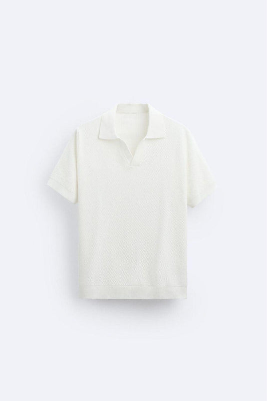 Polo in maglia classico bianco