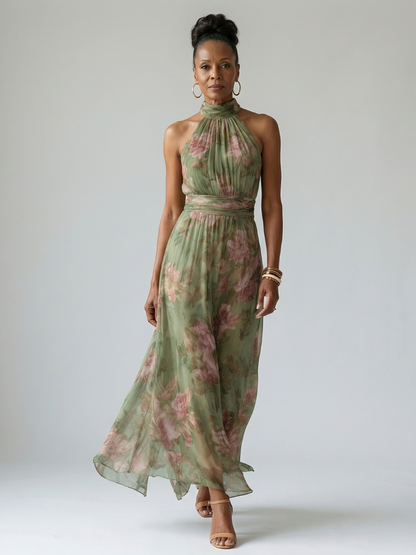 Abito midi con scollo all'americana arricciato Mirelle