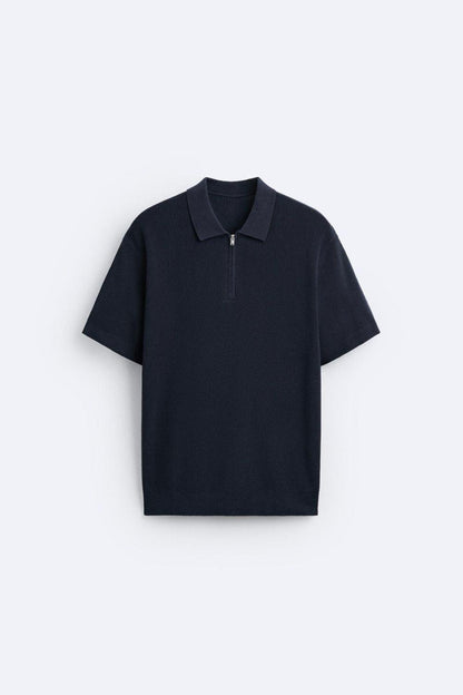 Elegante polo in maglia con zip