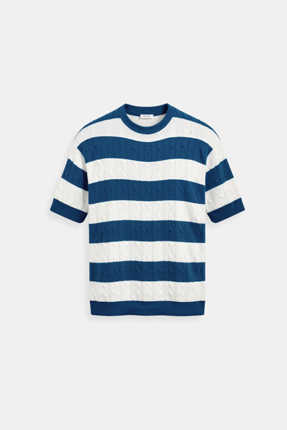 Maglione a righe da uomo a maniche corte – Elegante & Confortevole