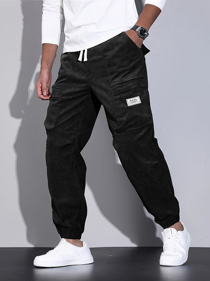PANTALONI CARGO IN VELLUTO A COSTE
