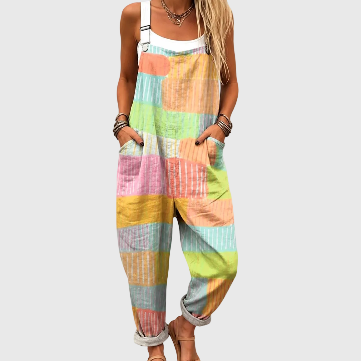 Salopetta Comfort Patchwork Pastello