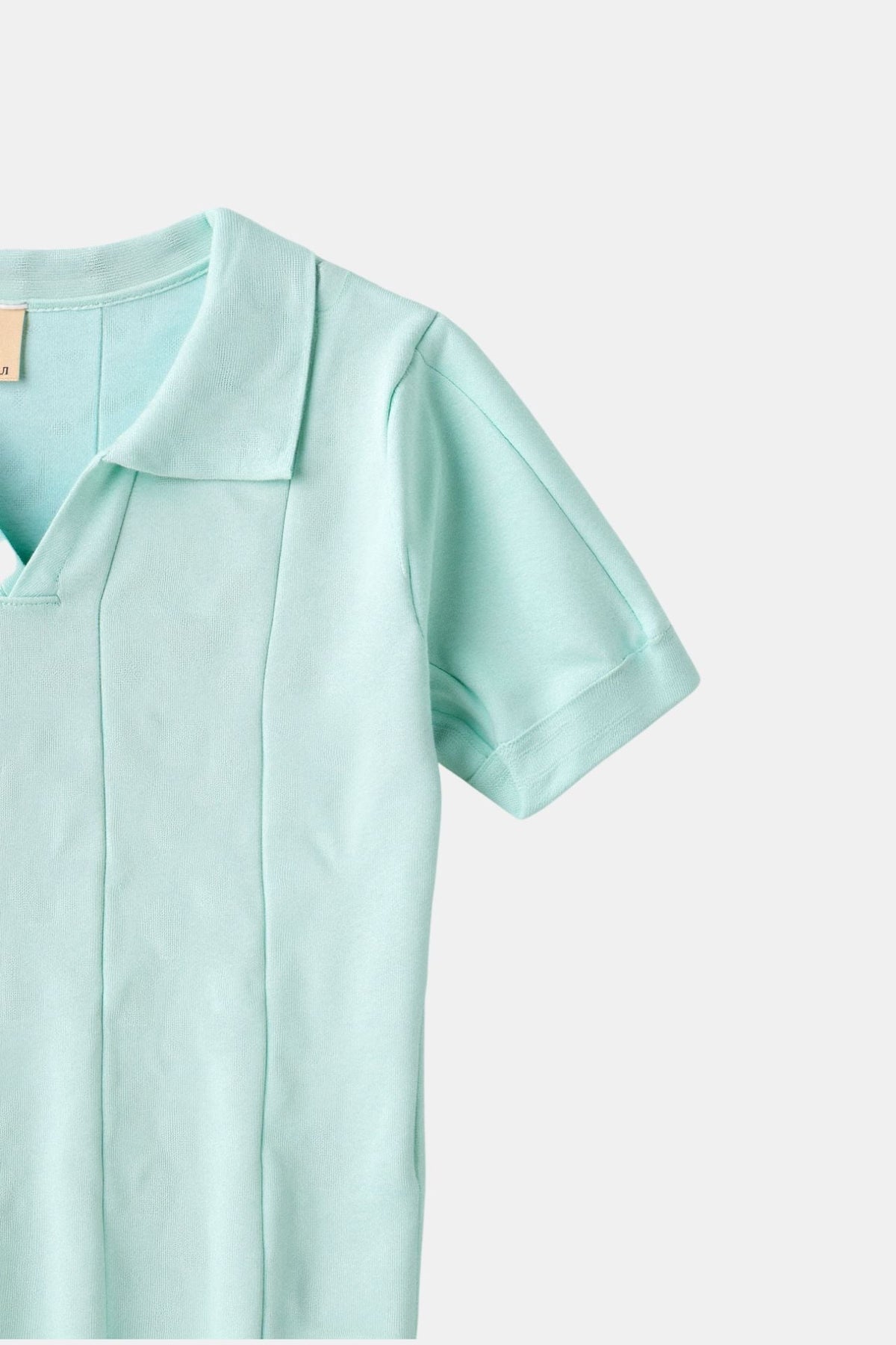 Polo a maglia rétro in verde menta