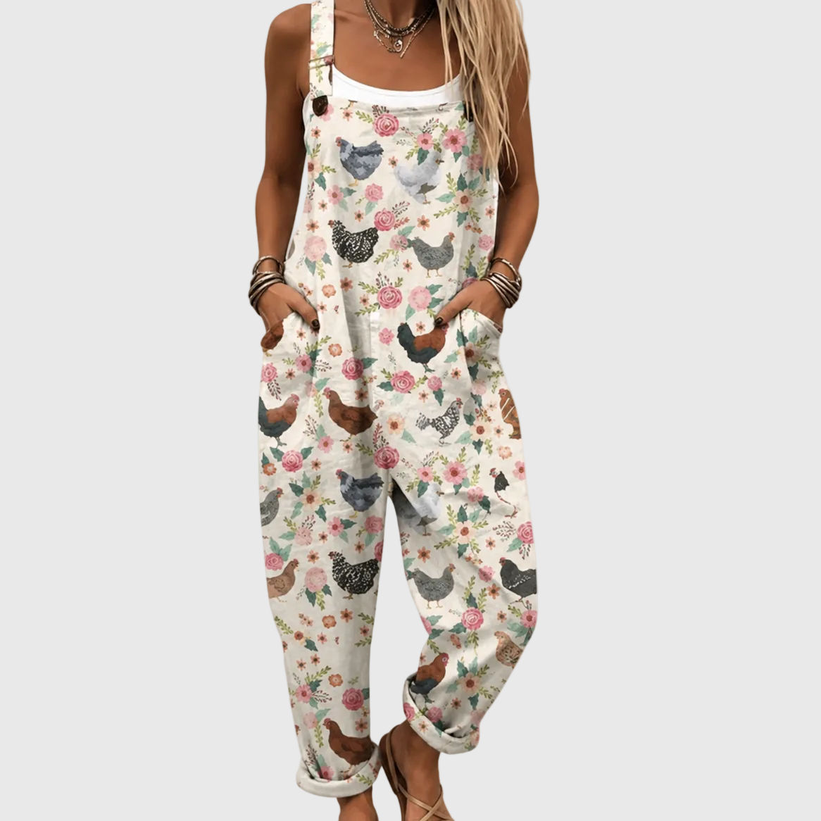 Tuta Morbida Vintage Galline e Fiori