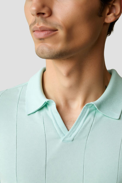 Polo a maglia rétro in verde menta