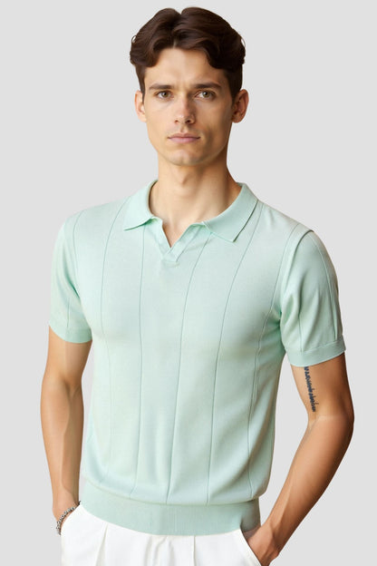 Polo a maglia rétro in verde menta