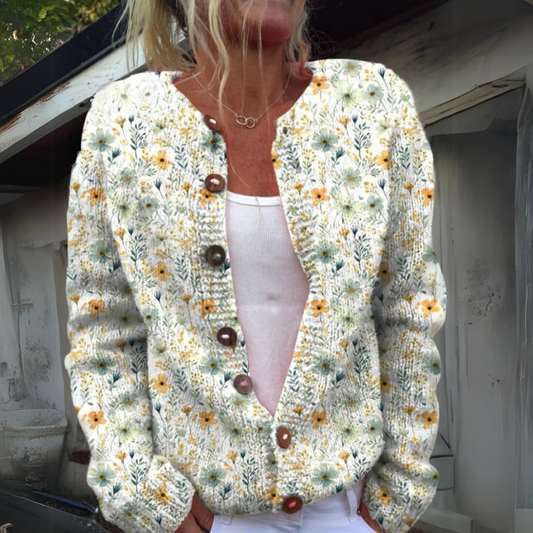 Leilani - Elegante cardigan floreale