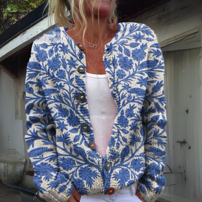 Leilani - Elegante cardigan floreale