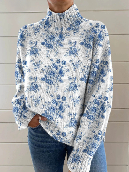 Ruby | Maglione a Collo Alto a Fiori