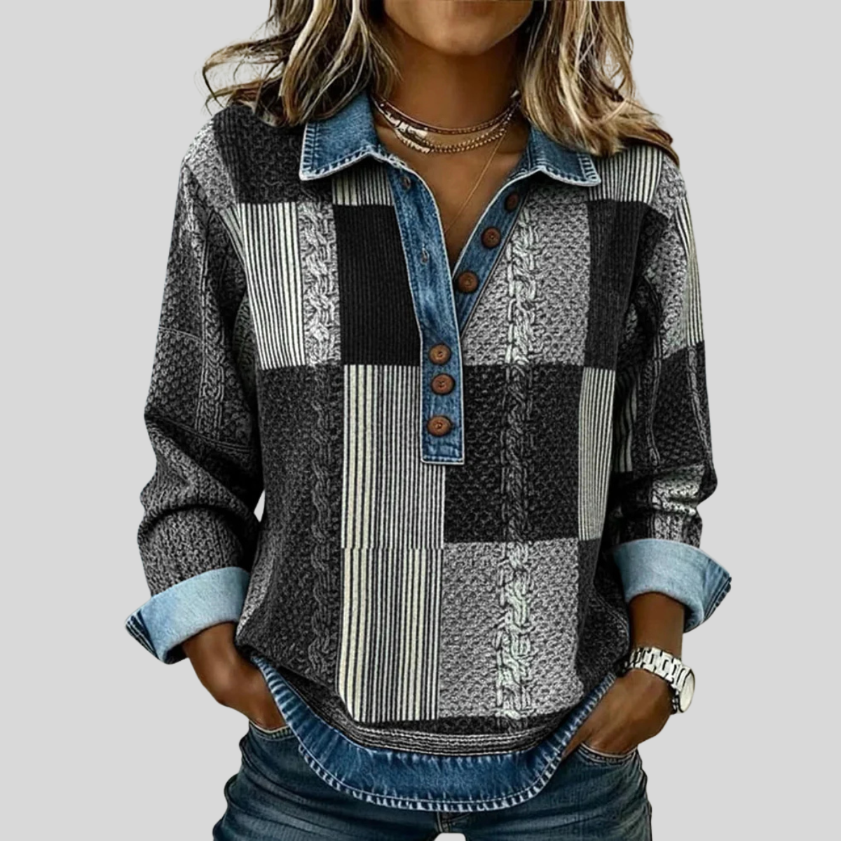 Meridell™ | Maglione con stampa color block