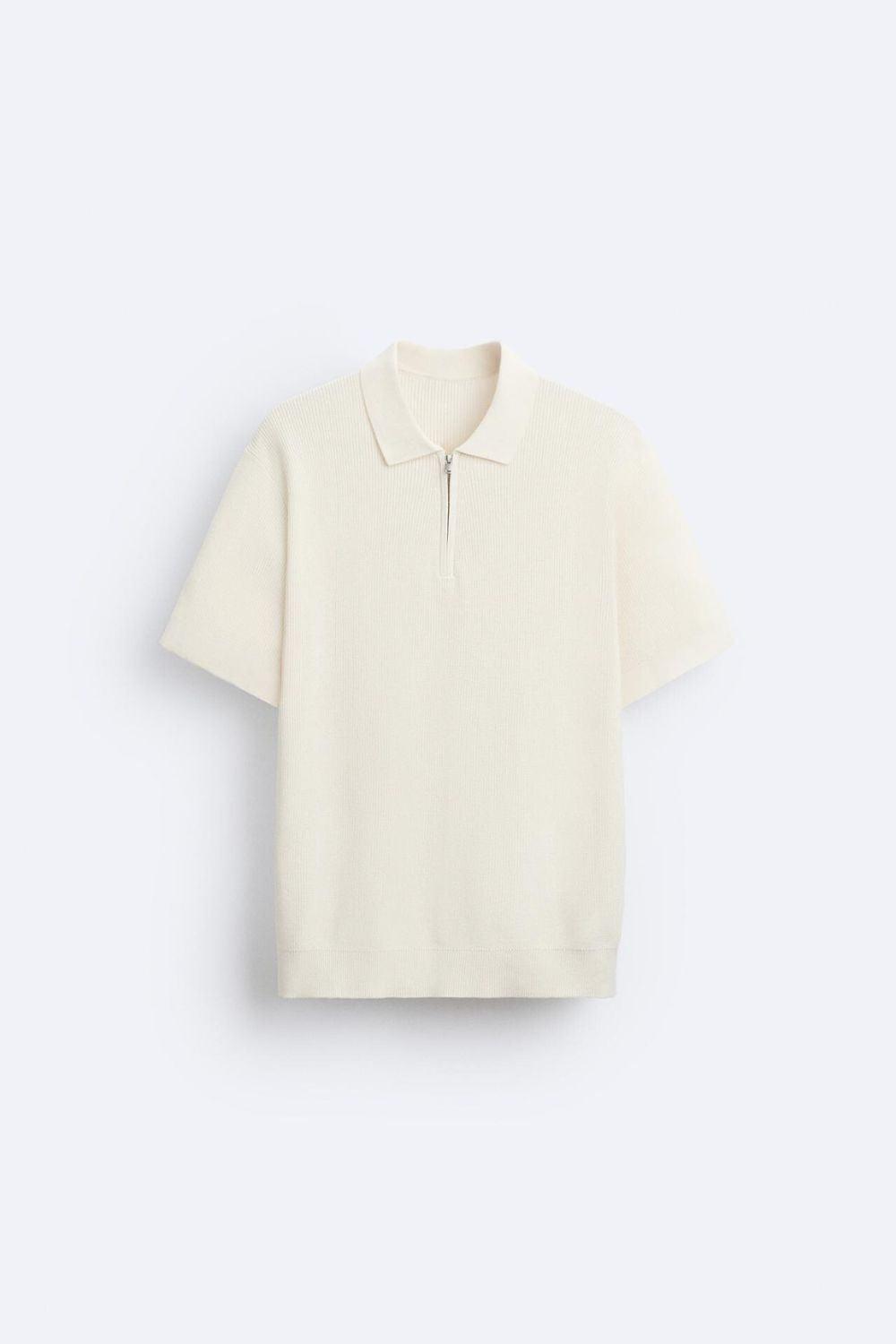 Elegante polo in maglia con zip