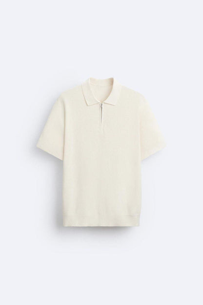 Elegante polo in maglia con zip