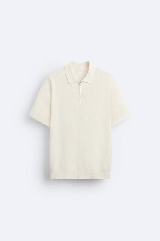 Elegante polo in maglia con zip