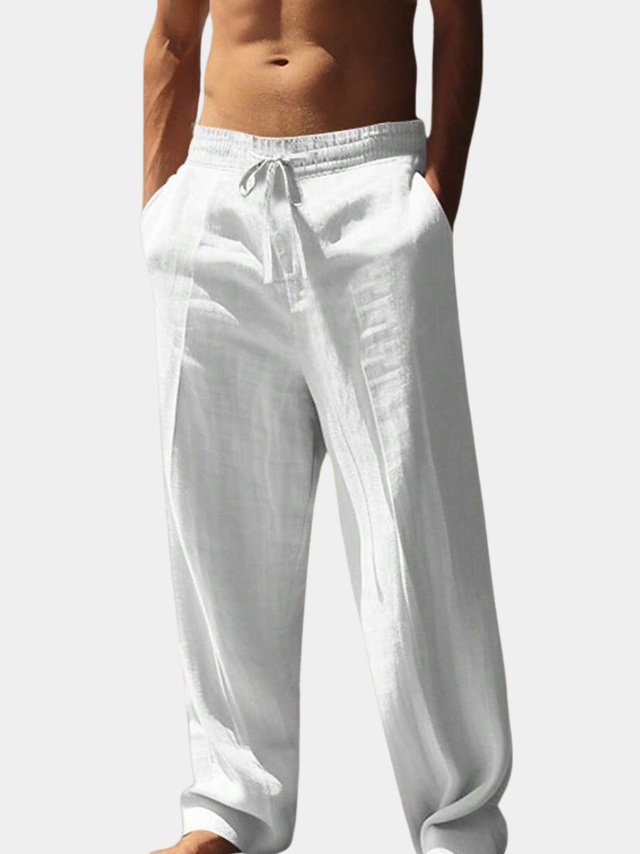 PANTALONI LEGGERI IN LINO CON COULISSE