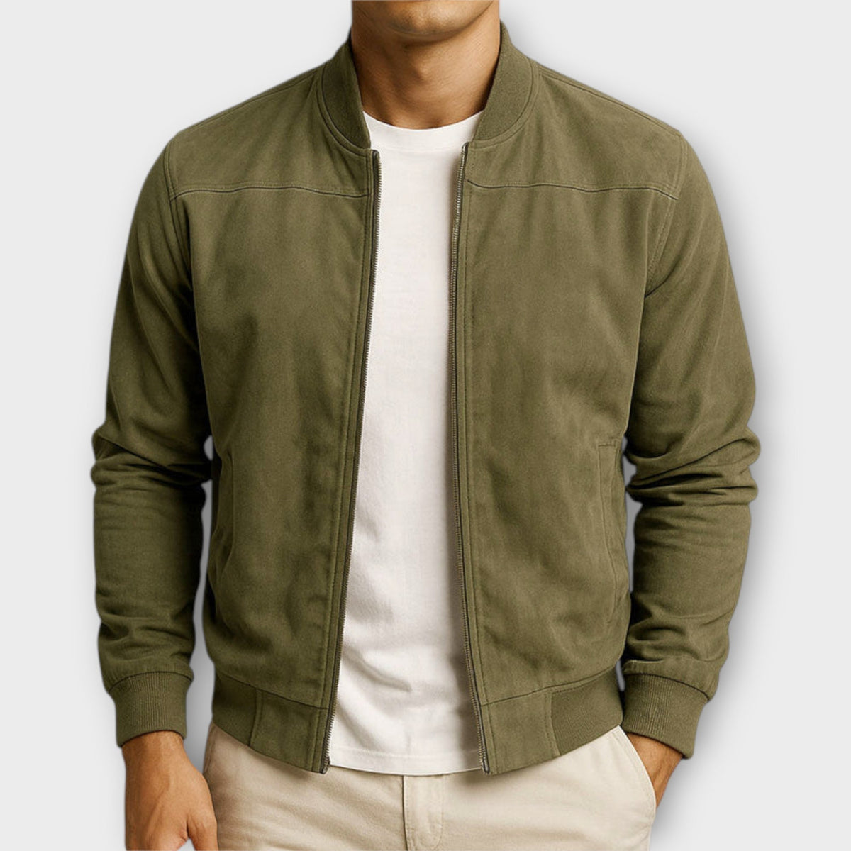 GIUBBOTTO BOMBER IN PELLE SCAMOSCIATA UOMO