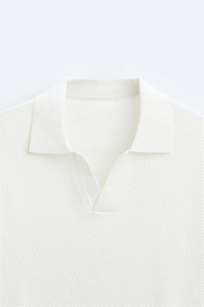 Polo in maglia classico bianco