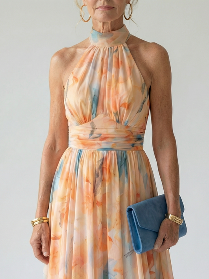 Abito midi con scollo all'americana morbido Elin