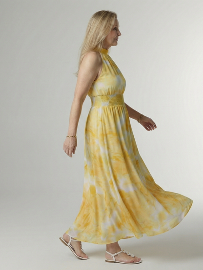 Abito midi con scollo all'americana arricciato Sylin