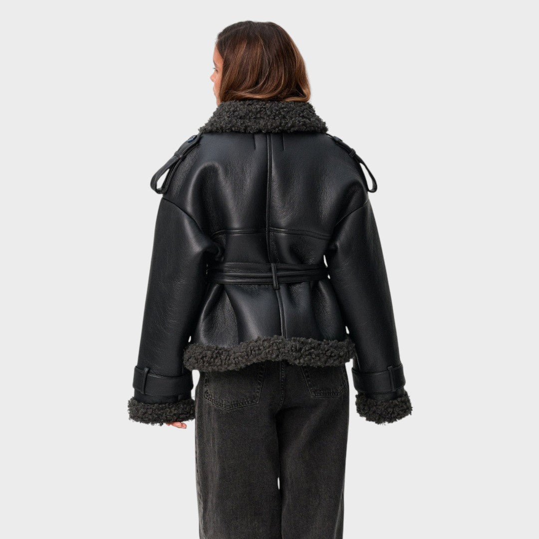 Nikola™ | Giubbotto in pelle con cintura