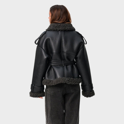 Nikola™ | Giubbotto in pelle con cintura