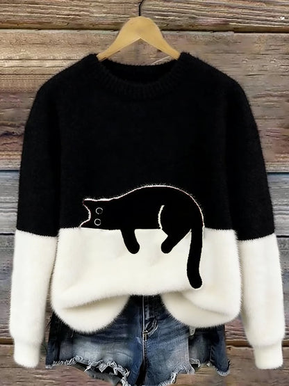 Caitlin – Maglione casual con motivo gatto