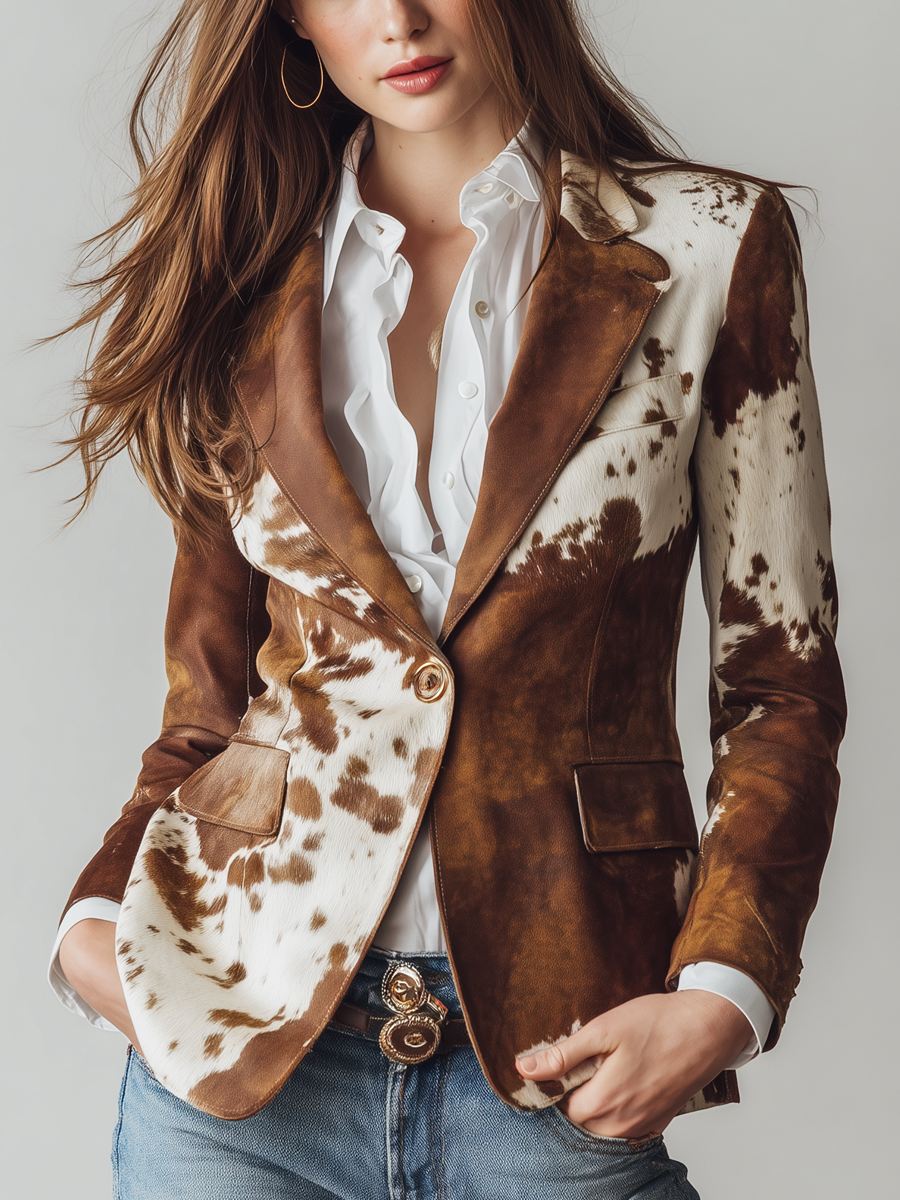 Manuela - Blazer con stampa animalier vintage