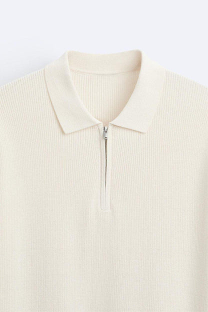 Elegante polo in maglia con zip