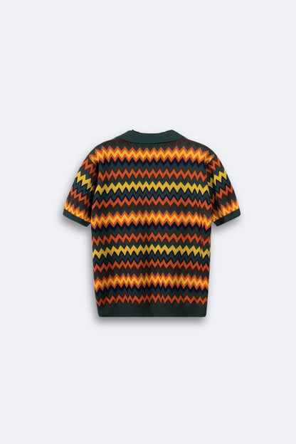 Maglione rétro con motivo a zig zag