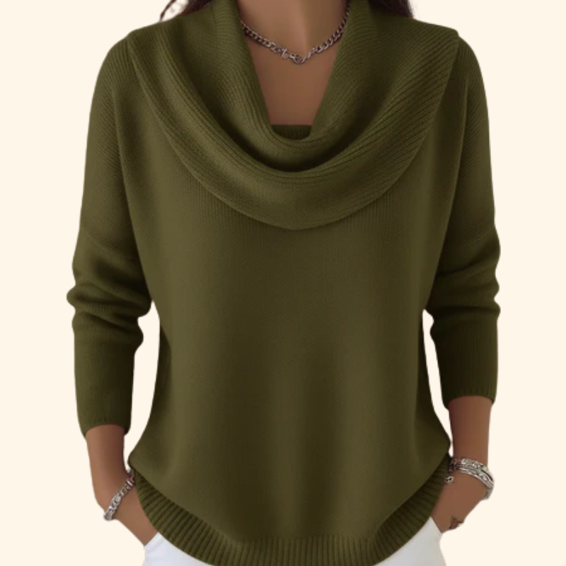 Iefje | Maglione con collo morbido drappeggiato
