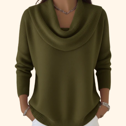 Iefje | Maglione con collo morbido drappeggiato