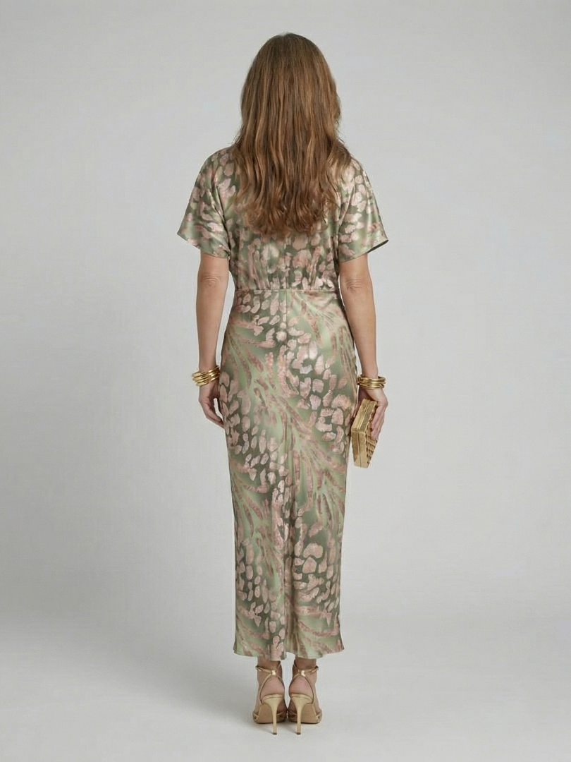 Abito midi con stampa astratta Coralie