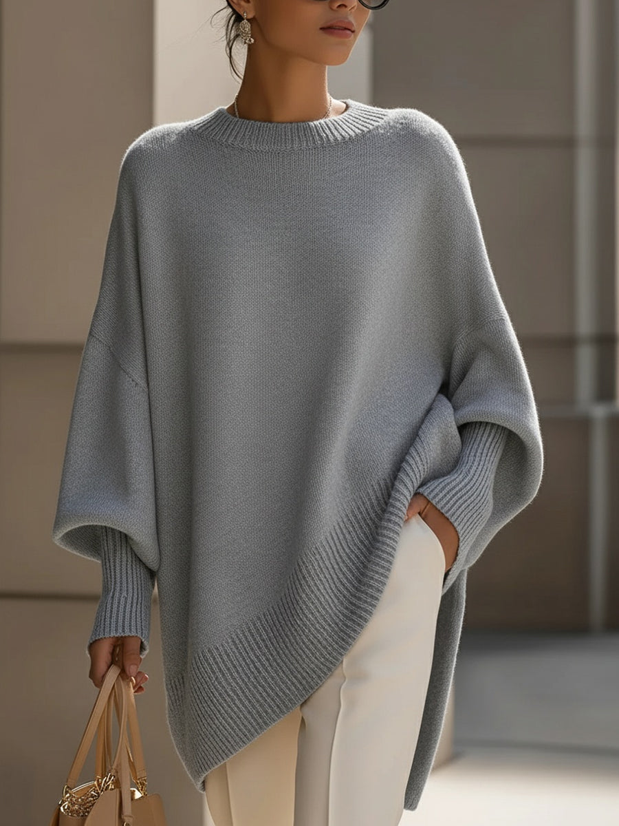 Jennifer | Maglione oversize drappeggiato con scollo ampio