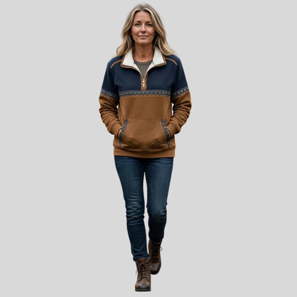 Alvette™ | Pullover con mezza zip e colletto in sherpa