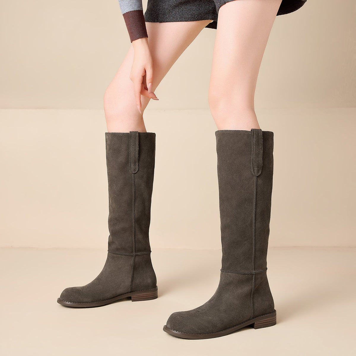 Stivali Selma al Ginocchio in Vero Suede