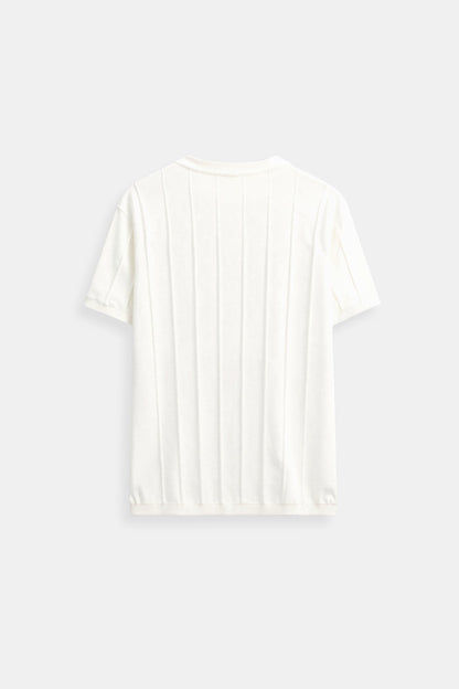 T-shirt a righe girocollo stile Old Money Heavy