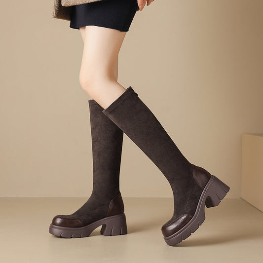 Stivali Alti in Suede