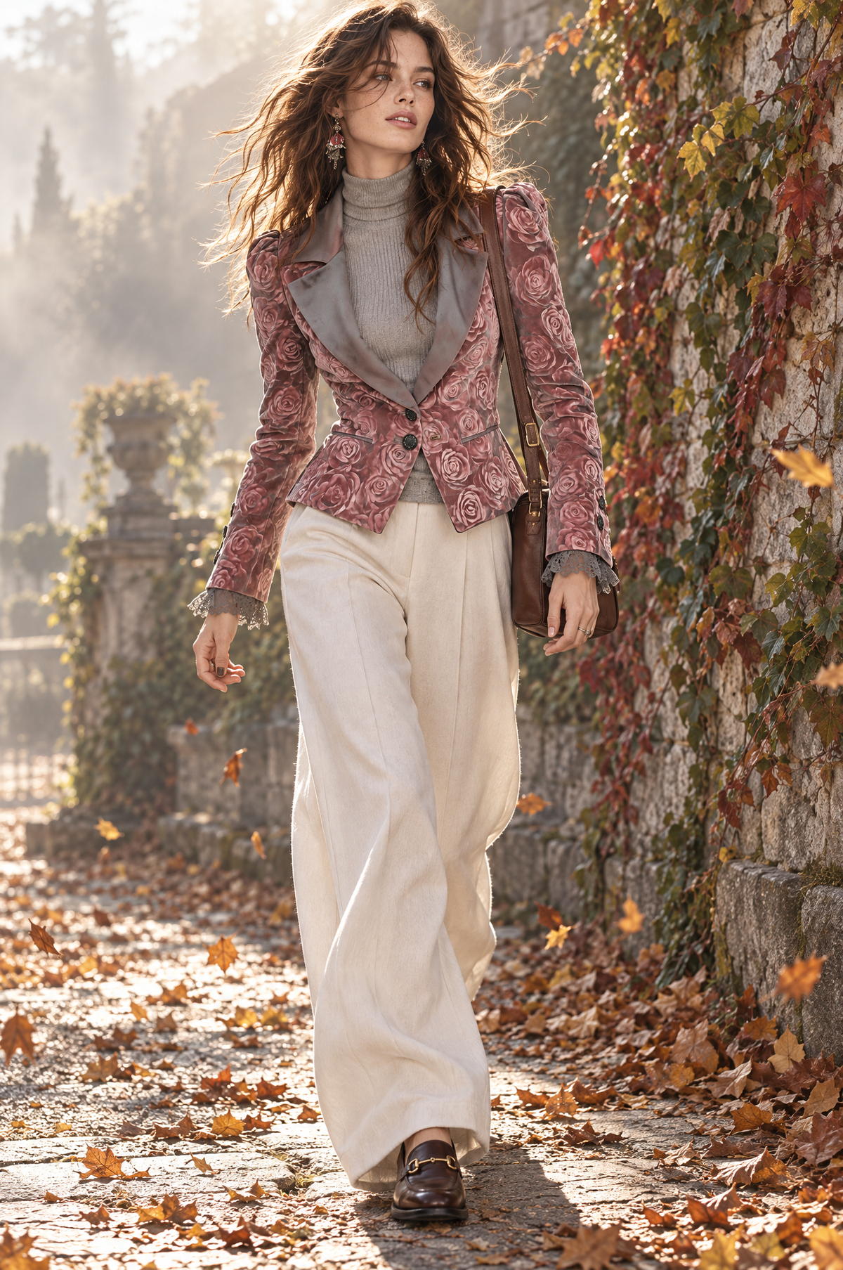 Elegante giacca slim fit in velluto rosa