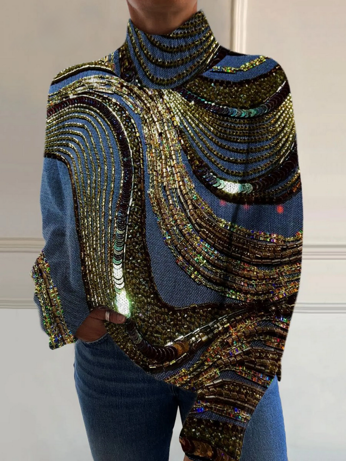 Charlotte | Maglione a Collo Alto Natalizio