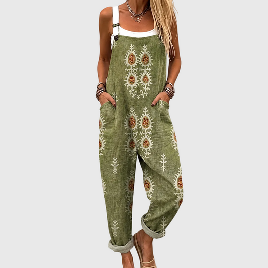 Salopette Rilassata Verde Oliva Stile Boho