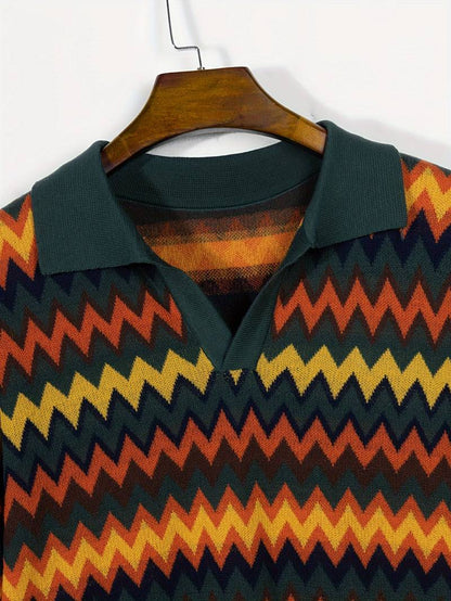 Maglione rétro con motivo a zig zag
