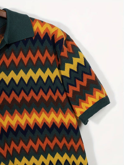 Maglione rétro con motivo a zig zag