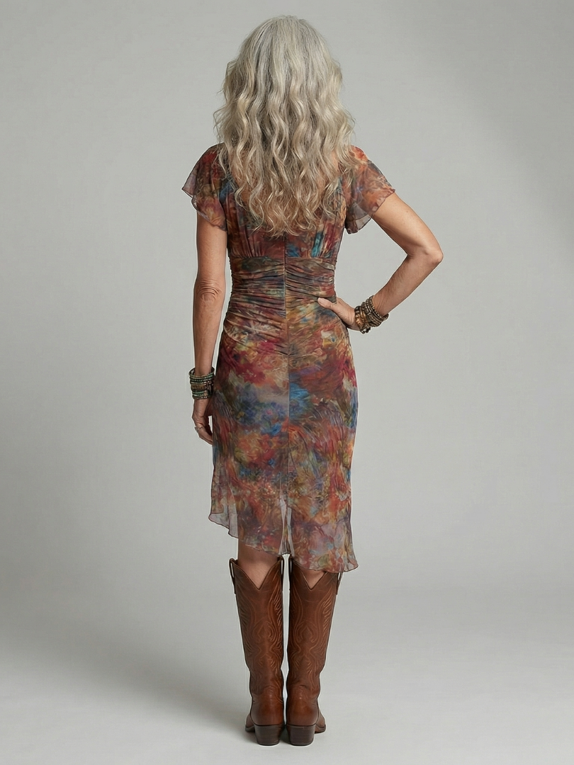 Abito Midi all'americana Silencieuse Aeris