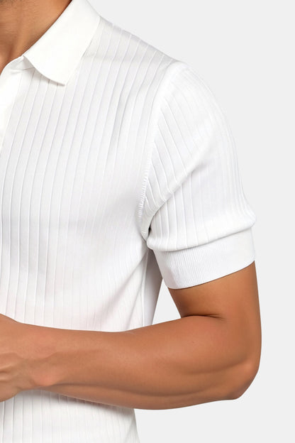 Polo a Maniche Corte in Cotone a Costine da Uomo – Elegante & Senza Tempo