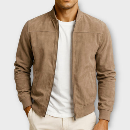 GIUBBOTTO BOMBER IN PELLE SCAMOSCIATA UOMO